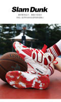 Cuero antideslizante y resistente al desgaste zapatillas de combate real versátil medio-top zapatos de baloncesto blanco y negro - details 6