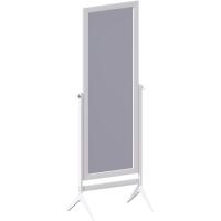 Espejo rectangular de cuerpo entero, de pie, de madera, giratorio, para dormitorio, pasillo, cómoda, color blanco - details 4