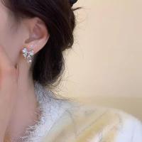 Mariposa de plata S999 para mujer, nuevos aros con diseño elegante y brillante, joyería de moda y alta elegancia - details 2