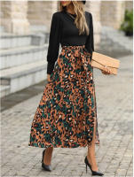2025 Otoño/Invierno Mujer Impreso Empalme Manga Larga Ds para Mujer - details 0
