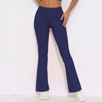 Mallas de Yoga a prueba de sentadillas para mujer, pantalones de Yoga de cintura alta, levantamiento de glúteos, pantalones de tiburón Micro acampanados, pantalones de Yoga ajustados de cintura alta - details 41