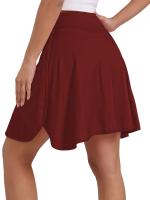 Pantalones cortos de yoga rojos de cintura alta para mujeres con bolsillos - Diseño elegante de dos tonos para deportes y actividades al aire libre, material rápido y transpirable, perfecto para correr, bailar, tenis, bádminton, golf, pantalones cortos - details 3
