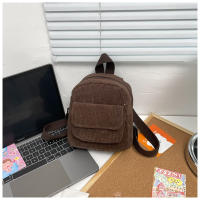 Mochila De terciopelo de pana para mujer, bolso escolar de versión coreana, sencillo, informal, pequeño, 2024 - details 34