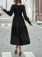 Vestido elegante de manga larga con cintura elegante de otoño e invierno para mujer - details 27