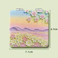 Espejo de Maquillaje de Pintura al Óleo Portátil Doble Cara, 2X Ampliacion, Small, Para Mujeres - details 6