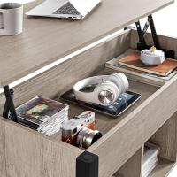 Mesa de Café Elevable con Cajón Estilo Moderno para Sala Patas de Madera Maciza - details 14