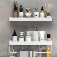 Soporte de iluminación para ducha de baño de aluminio montado en la pared, organizador blanco, soporte para esquís, soporte para cosméticos y champú - details 1