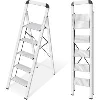 Tijera Plegable de Aluminio de 5 Peldaños Escalera Doméstica Adelgazante con Pasamanos - details 0