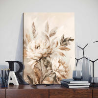 Pósteres impresos artísticos de hojas florales Beige abstractos enmarcados y pintura en lienzo, decoración nórdica minimalista bohemia para sala de estar, dormitorio, pared del hogar - details 3