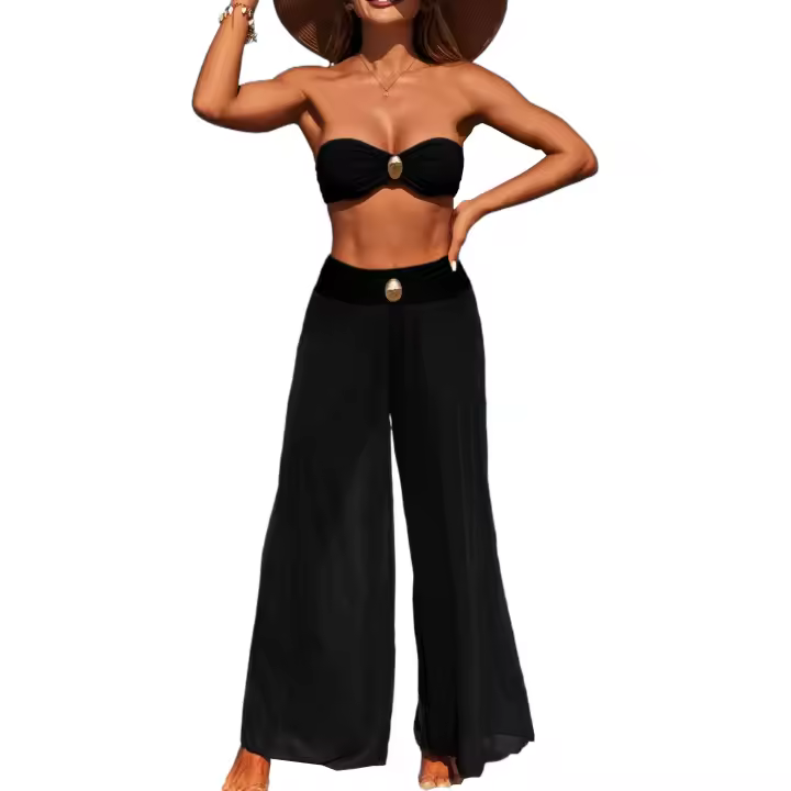 Nuevo traje de baño bikini pantalones de playa de tres piezas traje de baño separado para mujer - 1