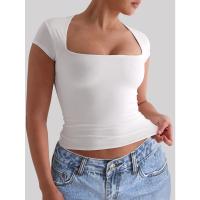 Ropa de yoga europea y americana, camiseta delgada elástica deportiva, ropa de mujer 2025, tops de verano, ropa para correr - details 9
