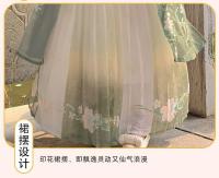 Camisa de manga grande para mujer, conjunto completo estampado elegante Hanfu, Falda plisada con cintura, fresco diario, primavera, verano y otoño - details 4