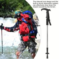 Bastón De Trekking De Tres Secciones, Poste Retráctil De Aleación De Aluminio, Mango De Codo Con Absorción De - details 2