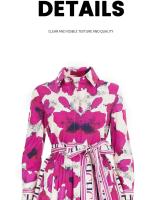 CHCH Vestido de fiesta con estampado de falda larga y camisa con mangas nuevas para mujer - details 10