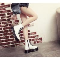 Suelas gruesas con botas de pelo, cremalleras laterales, botines cortos de mujer británica, suelas pastel, botas de trabajo y zapatos de algodón - details 26