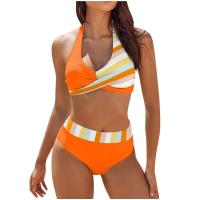 Bikini con estampado floral para mujer, traje de baño de dos piezas, de cintura alta, para adolescentes - details 8