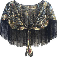 Chal de Encaje Fino Versátil con Cuentas de Malla y Abalorios Vestido Corto Pequeño, Chaleco, Capa, Cárdigan Pequeño, Prenda Exterior Decorativa - details 0