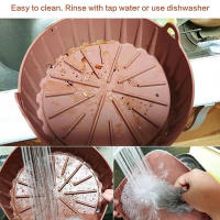 Olla de silicona para freidora de aire reutilizable, accesorios para horno, herramientas de cocina, pan, pollo frito, Pizza, cesta, bandeja para hornear, herramienta - details 4