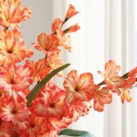 Rama de gladiolos artificiales de 86cm, arte Floral de tacto Real, simulación de flores de orquídeas, 12 cabezas, flores falsas de seda hechas a mano - details 8