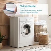 Colchón de Espuma viscoelástica Topper con memoria con Funda extraíble y lavable, 180 x 200 cm, 5 cm, Blanco - details 4