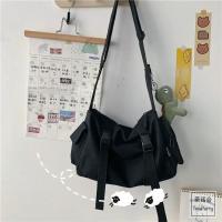 De lona a bolso cruzado de moda para mujer, bolso de hombro de color sólido, gran capacidad, estilo informal, adecuado para hombres jóvenes. - details 17