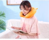 Almohada de felpa en forma de U para niños y adultos, almohada de protección para el cuello con dibujos animados, para conducir, viajar, estudiantes, almuerzo, cojín para siesta - details 7