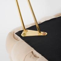Taburete Moderno de Terciopelo Otomano Rectangular con Patas de Metal Dorado Taburete Acolchado - details 7
