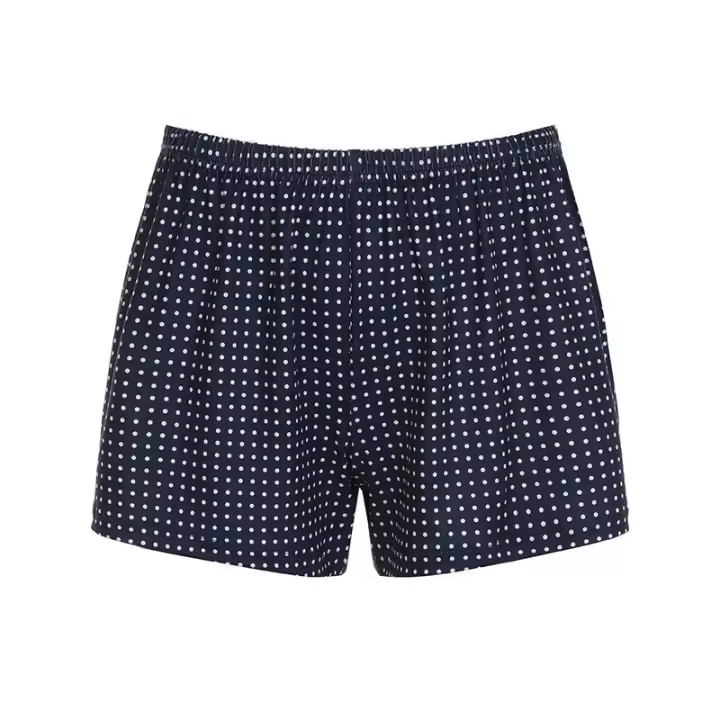 Pantalones cortos básicos cómodos e informales sueltos con botones de cintura elástica tejidos a rayas de verano para mujer - 1