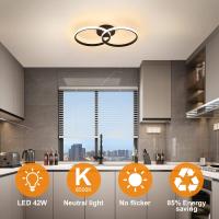 Goeco Lámpara de Techo LED Moderna 32W, Diseño Nórdico, Luz Blanca Caliente 2350LM, Montaje Semi-Flush, Material ACRYL, Interruptor de Botón Empanado - details 2