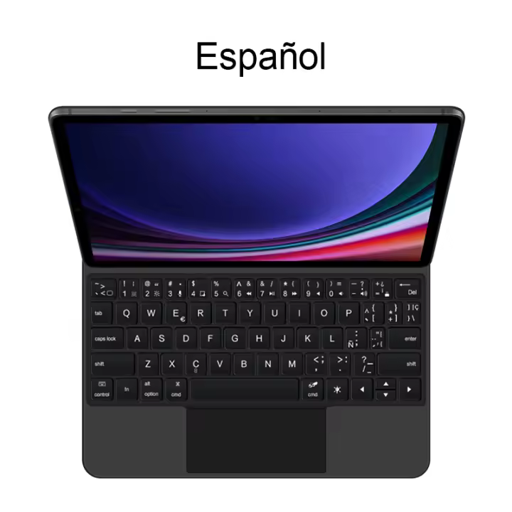AJIUYU-Teclado mágico Español para Samsung Galaxy Tab S9, 11 "/S9 FE 10,9, Diseño magnético Flotante con Trackpad - 1