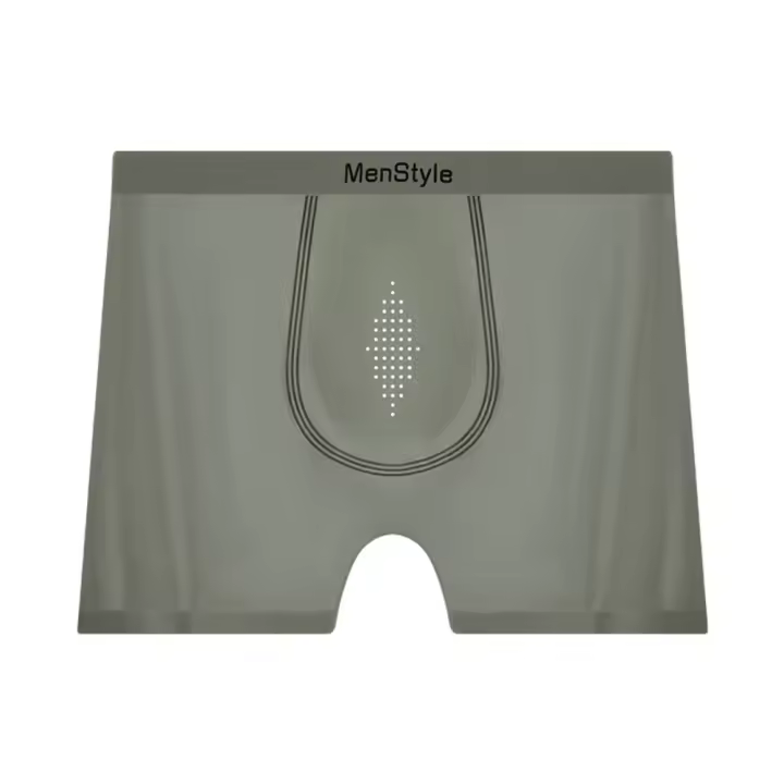 Bóxer elástico Simple de seda satinada para hombre, calzoncillos Boxer ultrafinos transpirables sin costuras, lencería, ropa interior de secado rápido para hombre, diario - 1