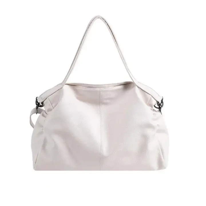 Bolso De Hombro Negro Grande Para Mujer, Bolso De Compras Grande, Bolso Cruzado De Cuero Suave De Alta Calidad Y Color Sólido, Bolso De Viaje Para Mujer - 1