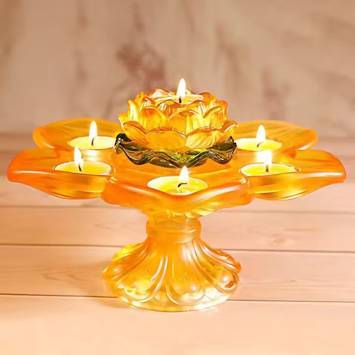 Soporte de mantequilla para asiento de loto de siete estrellas, lámpara de larga duración para el hogar, luz frontal - 1