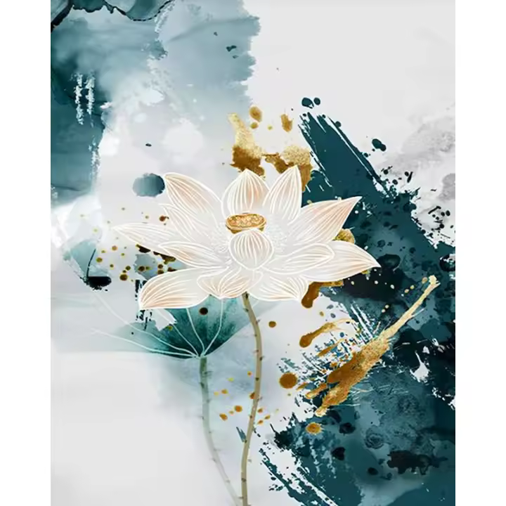 RUOPOTY Pintura al óleo de 40x50cm con diseño de flores personalizadas y numeradas para arte DIY, regalo personalizado, material de lona estilo moderno - 1