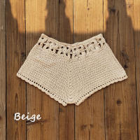Pantalones cortos de baño con recortes de ganchillo para mujer, traje de baño, pantalones cortos de playa con cordón, bañadores de baño - details 3