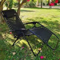 Silla Deportiva Portátil Gravedad Cero Negro, Con Almohada y Reposapiés - details 1