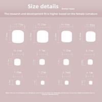 Juego De 24 Piezas Uñas Postizas De Acrílico Con Borde Blanco Y Flor Artísticas Para Pies Uñas Press on Removibles Para Fiestas - details 0