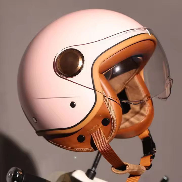 ORZ Harley-casco de motocicleta eléctrico Retro, medio casco de seguridad para las cuatro estaciones, para hombre y mujer - 1