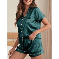 Suéter de manga corta imitación de pijama de seda real, suéter clásico de satén ropa para el hogar - details 18