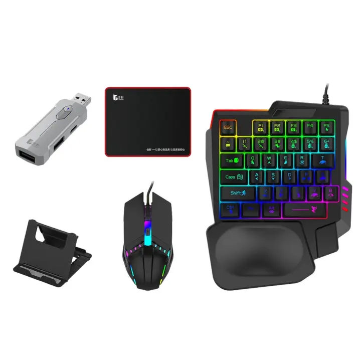 Controlador de juego Teclado Ratón Convertidor Conjunto Equipo de juego móvil Conjunto de 5 piezas - 1