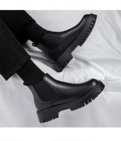 Botas Chelsea de cuero británico para hombre, botas de cuero de caña alta de lana, botas versátiles de moda. - details 12