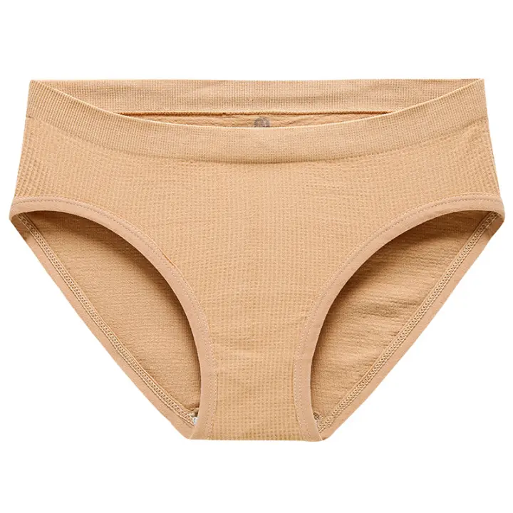 Ropa interior de algodón para mujer, bragas triangulares simples y transpirables de cintura media para niña - 1