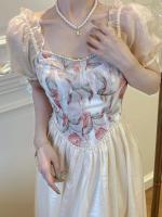 Vestido de Verano de Corto Alzado Estilo Francés de Alta Gama con Cuello Cuadrado - details 3
