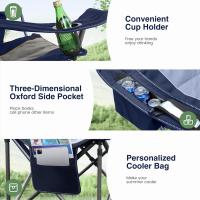 Silla de Camping Plegable de Gran Tamaño Azul Soporte de 450 Libras Silla Deportiva para Césped con Portavasos y Bolsa Térmica - details 3