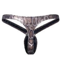 Calzoncillos de piel sintética con estampado de serpiente para Hombre, Tanga, ropa interior Sexy, bragas, bolsa de cintura baja, parte trasera en T - details 8