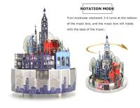 Microworld-rompecabezas 3D de Metal para niñas y adultos, modelo temático de Castillo, caja de música giratoria, juguetes de cumpleaños, regalos de Navidad - details 6