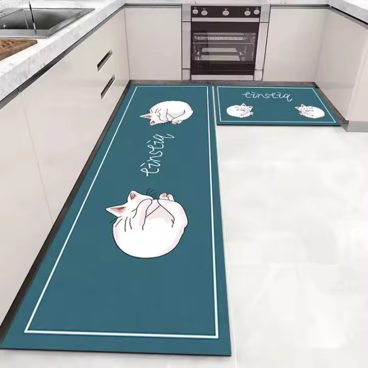 Alfombra de Cocina para Suelo Alfombra de Dormitorio para Sala de Estar Alfombra de Área Botones para Pasillo Alfombra Lavable Suave Antideslizante para Entrada de Baño - 1