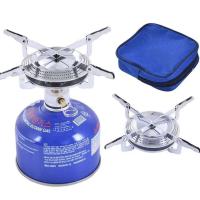 Mini estufa de gas para acampar al aire libre con bolsa de advertencia, estufa de cocina portátil para senderismo, montañismo y pesca, 1. - details 0