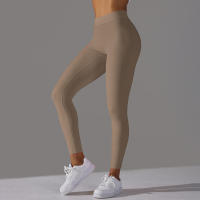 Pantalones de yoga con espalda en V para mujer, leggings sexys para entrenamiento Fiess, gimnasio, correr, cintura alta - details 21