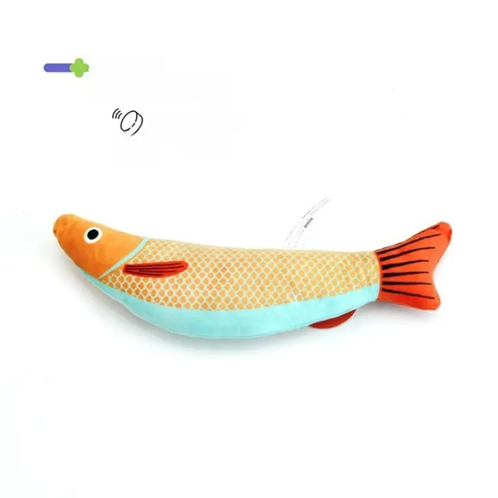 Diversión para Gatos Pescado de Lino Autogolpeso Alivio de Pelusa Resistente a Mordiscos - 1